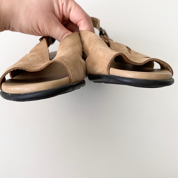 ARCHE Beige/Tan Leather Sandal w/ Wedge Heel Sz 36 - Picture 10 of 11